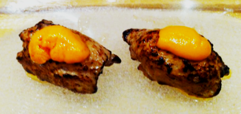 Foie gras with sea urchin uni